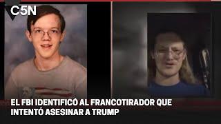 El FBI IDENTIFICÓ al FRANCOTIRADOR que intentó ASESINAR a TRUMP: quién es THOMAS MATTHEW CROOKS