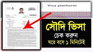 সৌদি আরবের ভিসা চেক করার নতুন নিয়ম  2023। Saudi visa check online