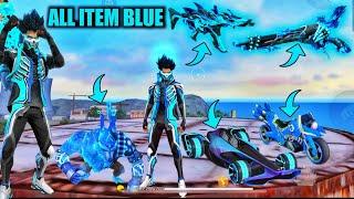 I Can Only Wear Blue Items Free Fire || Blue Bundle,Blue Car,Blue Mp40,Blue M1887 Everything Blue