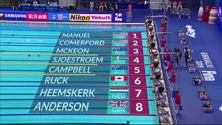 Simone Manuel  Women's 100m Freestyle Final Fina 2019 World Swimming Championship Gwangju