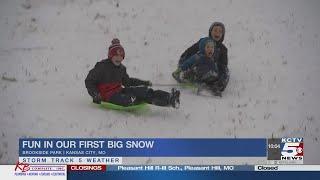 Some choose to have fun in KC's first big snow