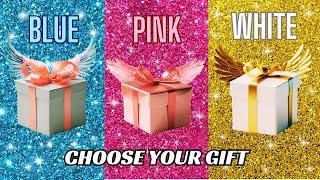 Choose your gift  3 gift box challenge Blue, Pink, White  #chooseyourgift #pickonekickone