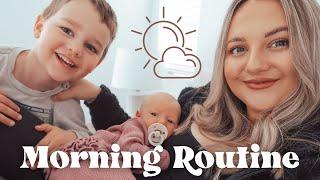 MORNING ROUTINE WITH 3 KIDS | Newborn + 2 Toddlers