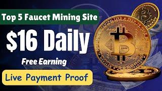 Top 5 Faucetpay Mining Sites | Earn $16 Dollar Daily Free | Earn Money Faucetpay By Abid STV