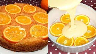 Orange inverted cake! Easy recipe and with few ingredients!  # orange_cake