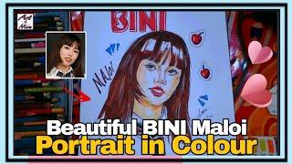 Drawing BINI Maloi | Beautiful Maloi Portrait in Colour | My Fan Art Drawing