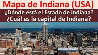 Mapa de Indiana Estados Unidos. Capital de Indiana. Donde esta Indiana. Indiana map