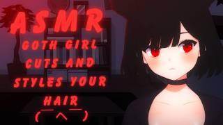 【ASMR】goth girl cuts and styles your hair | + 1000 aura| onee-san roleplay |  #3DIO #asmr