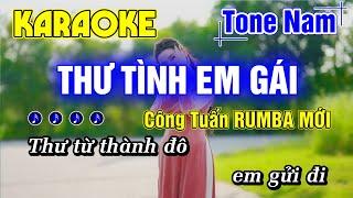 Thư Tình Em Gái Karaoke Tone Nam Nhạc Sống Công Tuấn Bolero RUMBA MỚI NHẤT