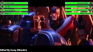 Transformers One (2024) High Guards Scene with healthbars