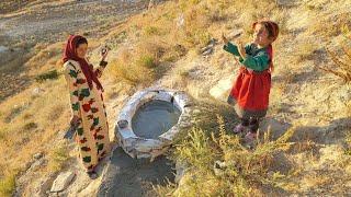 Nomadic Life: Mrs. Zari Builds a Cleaning Platform by the Pond