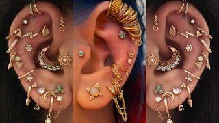 Most stylish & trendy American style ear piercing ideas for women's/multiple ear piercing ideas