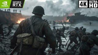 D-DAY - BRUTAL Ultra Realistic 4K Gameplay Graphics - COD WWII