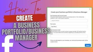 How to create a business portfolio/business manager account on Facebook | set up business manager