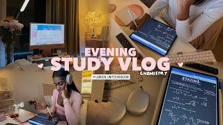 motivational evening study vlog  study chemistry with me in pharmacy school + how I study chemistry