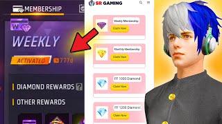 I Got Free Unlimited Weekly Membership In FreeFire From Website || How To Get Membership In Freefire