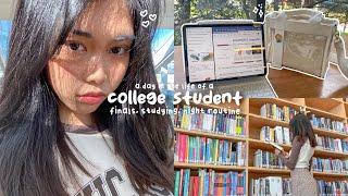 a day in the life of a college student: finals, studying, night routine, skincare, etc!