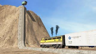 Trains vs Hill Climb – BeamNG.Drive