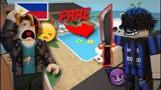 MM2, But I TROLLED PEOPLE WITH FAKE KNIFE (Murder Myster 2)