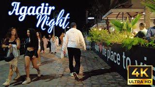 Agadir, Morocco Night Walking Tour 2024【4K, 60fps】- Corniche Agadir Beach  - جولة في كورنيش أكادير