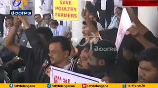 Poultry Farmers Protest | in Front of Talasani Srinivas Yadav | For Help to Business