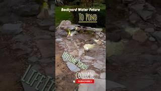 Backyard waterfall feature to pond build #waterfall #waterfeature #gardenpond #diywaterfallprojects