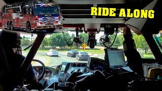 [FIRE TRUCK RIDE ALONG!] - Wichita Fire Department | TRUCK 1 & Battalion 1 responding to Fire Alarm!