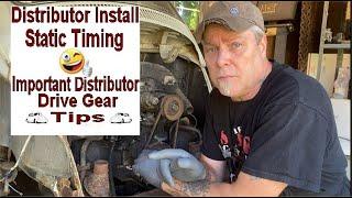 VW Beetle Distributor Install SVDA - Static Timing - Drive Gear Tips! EASY!!