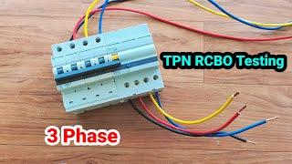 TPN RCBO Testing ।। 3 Phase RCBO testing ।। Three Phase RCBO check