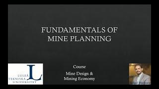 Fundamentals of Mine planning (with subtitles)