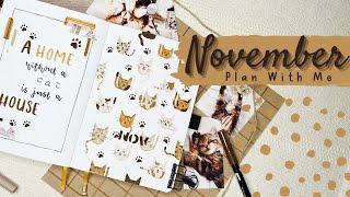 PLAN WITH ME | November 2021 Cosy Cat Bullet Journal Theme