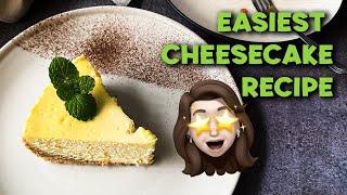 BAKED CHEESE CAKE AT HOME EASY RECIPE | EASIEST CHEESE CAKE | SanaVerse