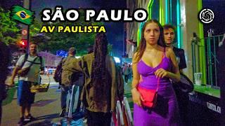 AV PAULISTA Night Walk — The Most Iconic Avenue on SÃO PAULO  Brazil 【 4K UHD 】