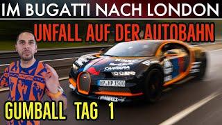 Accident at the Gumball 2023  630 km with the Bugatti from Edinburgh to London | Flag Drop | Omid