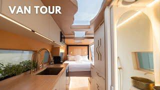 DIY LUXURY VAN TOUR / BEST Sprinter Van w/ Hidden Shower + Incredible Design / Tiny Home on Wheels