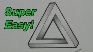 How To Draw An Impossible Triangle Optical Illusion - Impossible Shapes