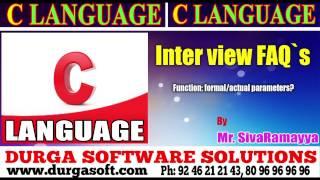 C Language tutorial||onlinetraining||Function: formal/actual parameters?