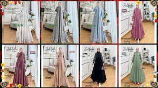 beautiful style abaya and hijabtrend busana viral 2024trend baju muslim 2024tren baju lebaran