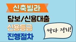 신축빌라 매매 분양시 담보대출 방법(1금융,2금융,신탁담보) 및 신용대출 진행절차 신용등급 관련내용 모두 정리