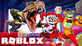 Circus Baby and Glamrock Freddy Play Escape From Cinema Obby in ROBLOX