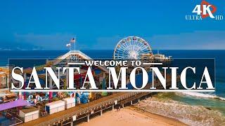 FLY OVER SANTA MONICA(4K UHD) Relaxing Music With Beautiful Nature Video| 4K UltraHD Video