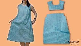 민소매 원피스 만들기 / Dress free pattern /요크 원피스 / 무료패턴 / 옷만들기