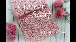 How to Crochet Lacy Scarf with Puff Stitch Flowers, Crochet Video Tutorial