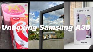 Unboxing Samsung galaxy A35 | a quick room tour, having ice cream 
