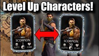 How to LEVEL UP Characters Fast and Easy in MK Mobile!