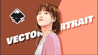 Korean Girl to Cartoon Vector Portrait - Inkscape Time lapse