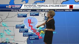 WATCH: Tracking potential tropical cyclone 8, rain and wind for the Triad