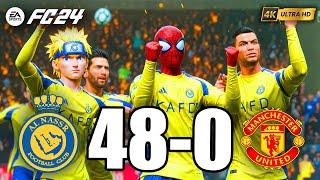 FIFA 24 | RONALDO, MESSI, SPIDER MAN, NARUTO, ALL STARS | AL NASSR 48-0 Manchester United