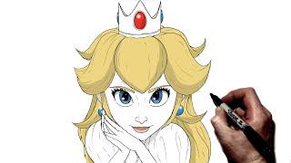 How To Draw Princess Peach | Step By Step | Super Mario Bros