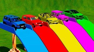 TRANSPORTING FIVE COLOR LIZARD JEEP, PROTECTOR, TOYOTA LAND CRUISER, MERCEDES COUPE, TESLA! - FS 22